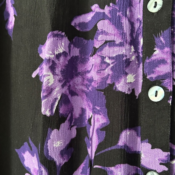 GORGEOUS PURPLE FLORAL PRINT - 20W LONG TUNIC - BY ROAMANS - NEW - Picture 2 of 3